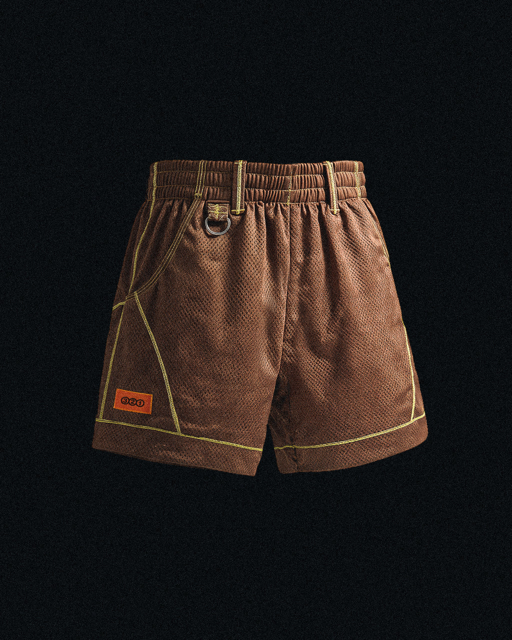 BROWN CLAY MESH SHORTS