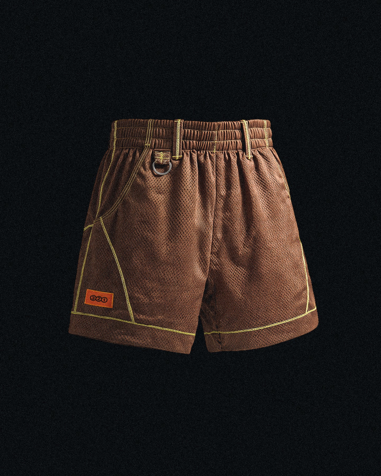 BROWN CLAY MESH SHORTS