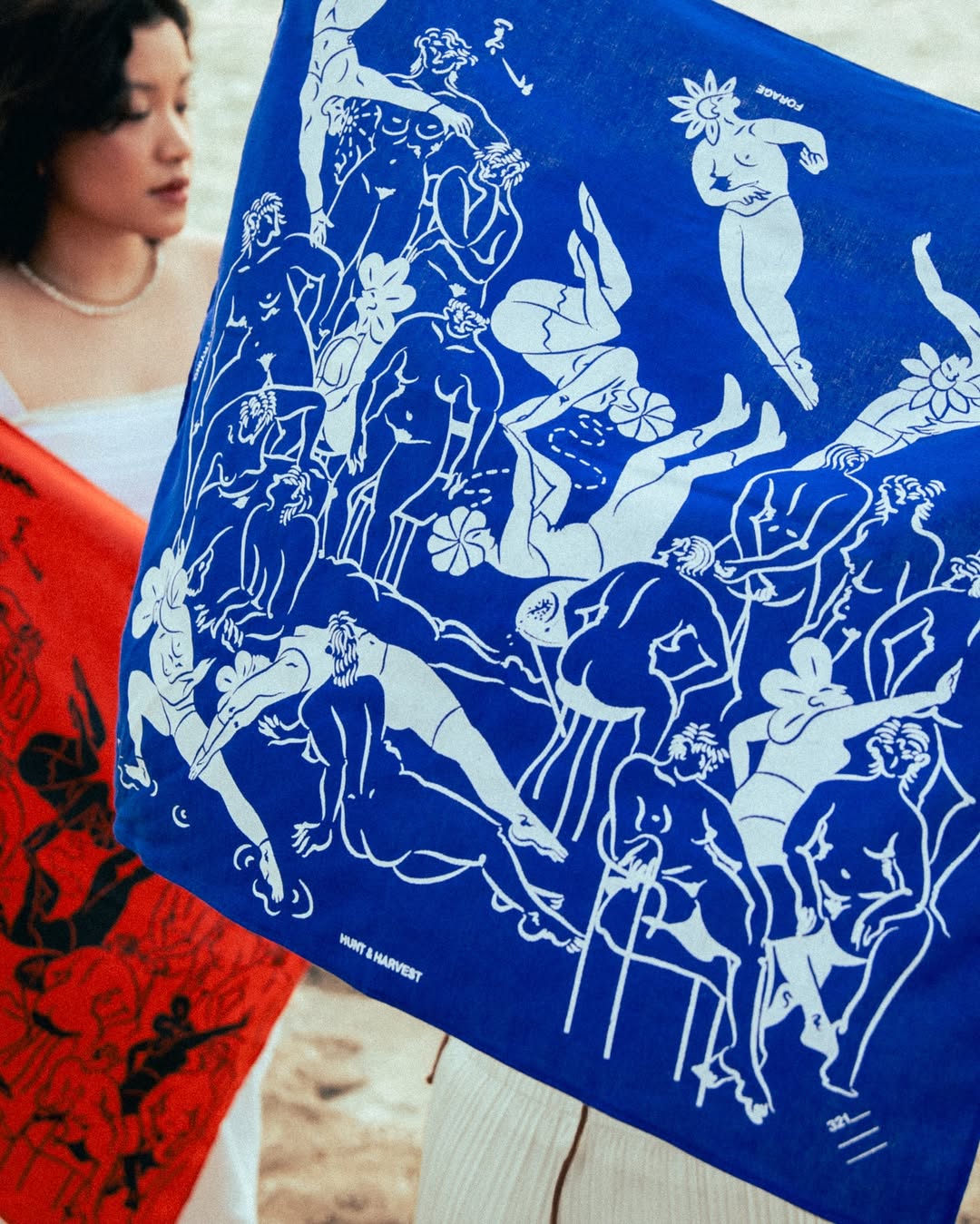 FORAGE SCARF 321 X FRANCE DAFFON BLUE