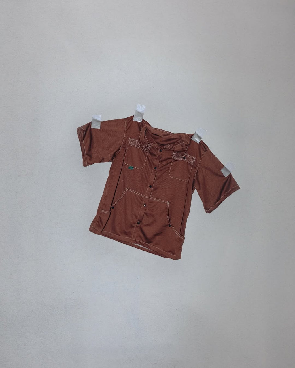 HUNT AND HARVEST BROWN MESH CAMP SHIRT
